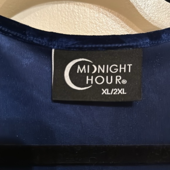 Midnight Hour Witchy blue velvet fringed cardigan / shawl / overshirt Size XL/2X - Picture 4 of 4